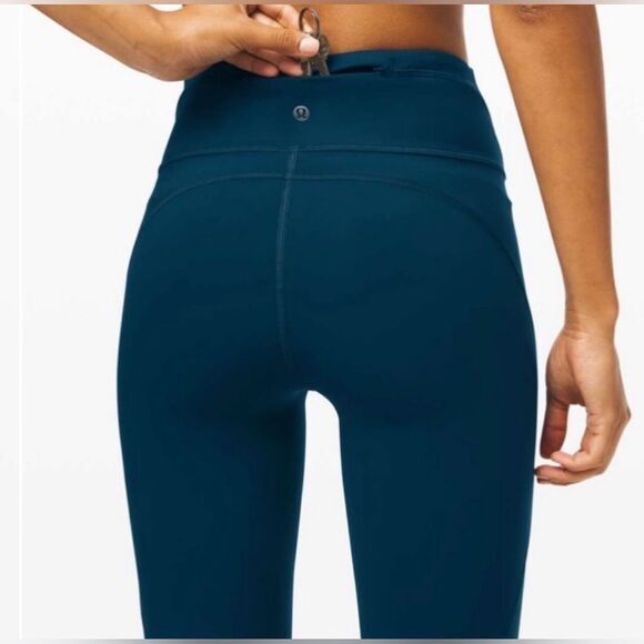LuLuLemon Always Airy dark teal Blue Leggings, size 2; GREAT CONDITION! - Picture 4 of 8